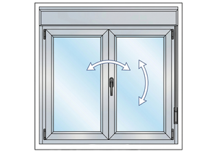 Ventana oscilobatiente de dos hojas Aura Ventanas